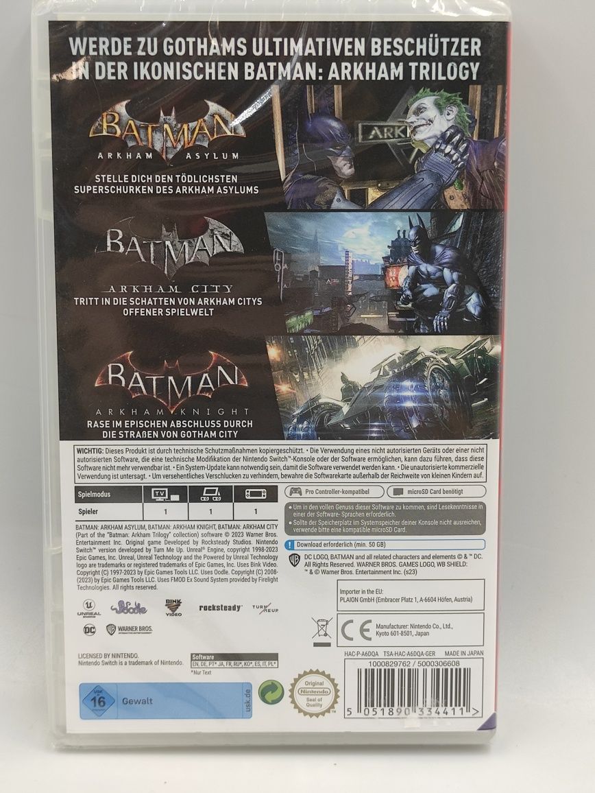 Na Lewara Gra Nintendo Switch Batman Arkham: Trilogy