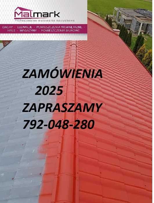 Malowanie dachu dachów elewacji blaszanych natryskowe malmark.pl/gal