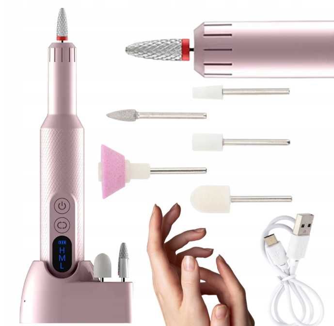 Frezarka do Paznokci Manicure Pedicure Profesjonalna Bezprzewodowa