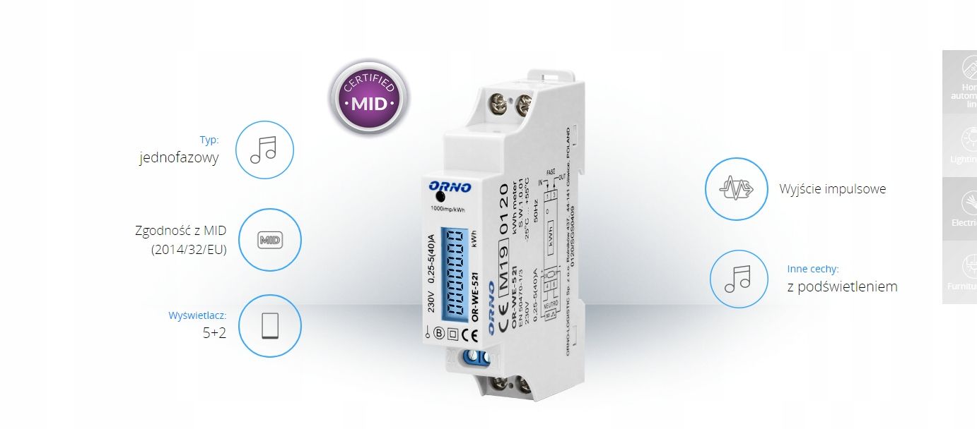 1-Fazowy Liczniki Certyfikatem Mid,521Precyzyjny