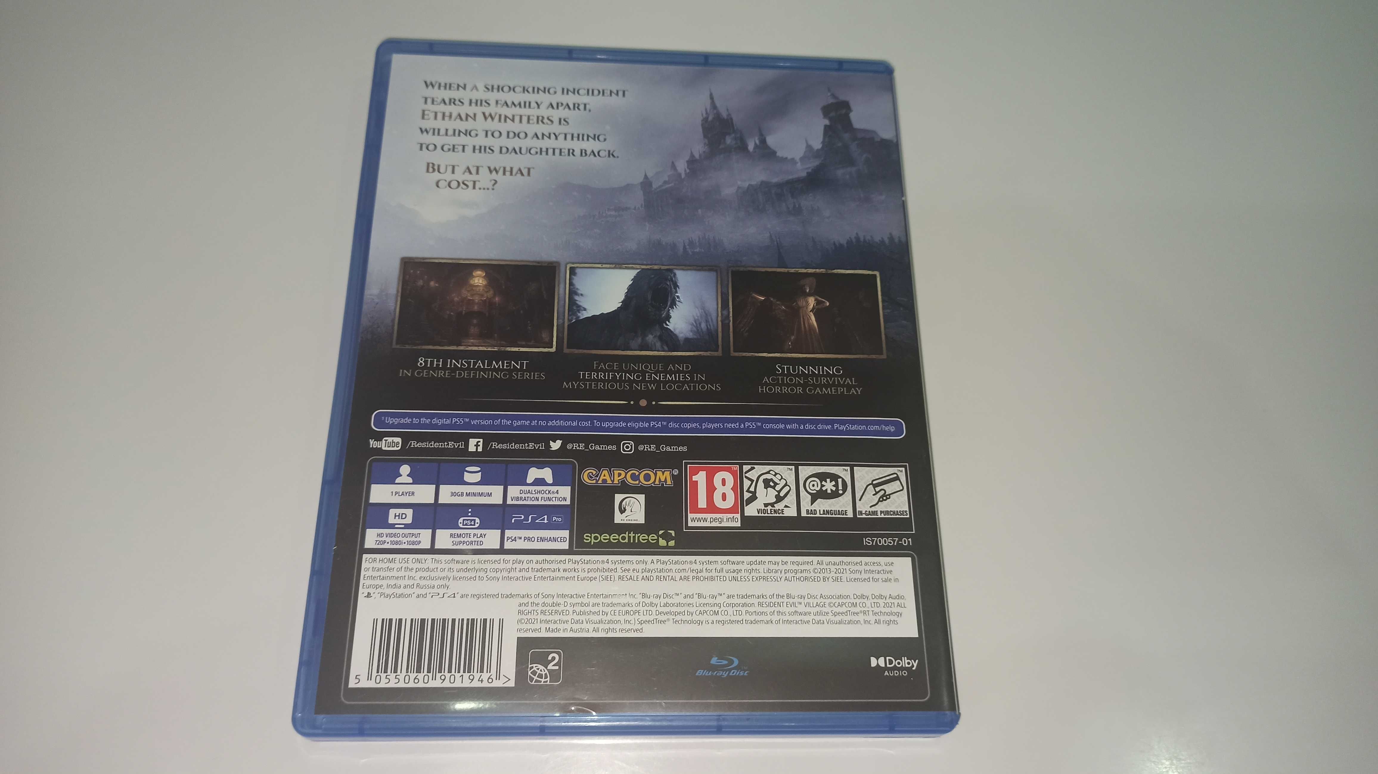 ps4 RESIDENT EVIL 8 VILLAGE horror i akcja, mega hit okładka angielska