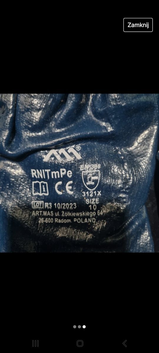 Rekawice rozm 10 (L) 36zł za 30par