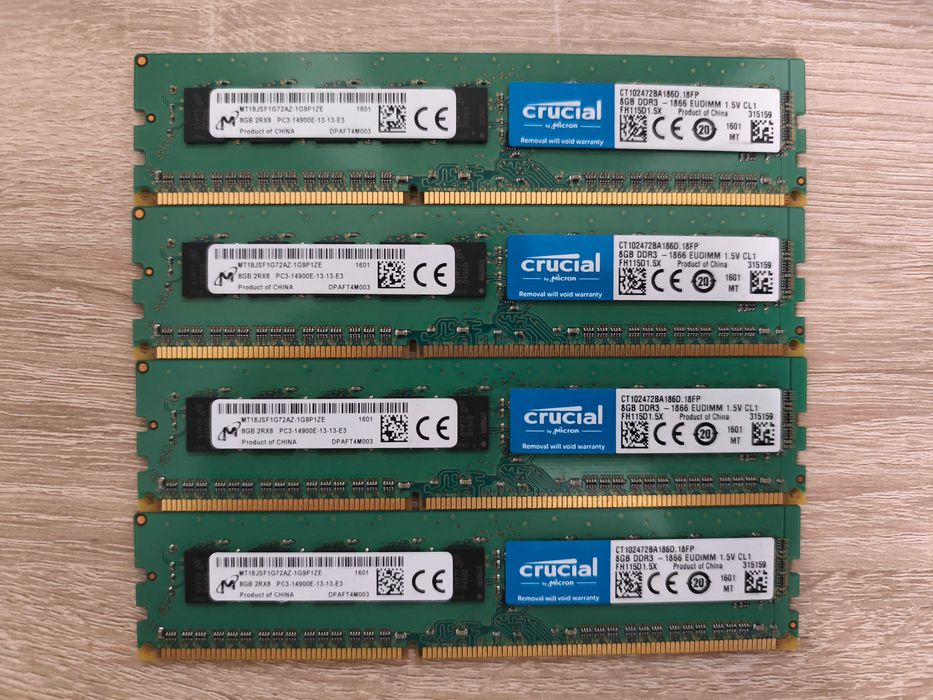 Micron 8Gb DDR3 1866 PC3-14900E ECC Unbuffered