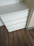 IKEA MALM Komoda, 4 szuflady, biała