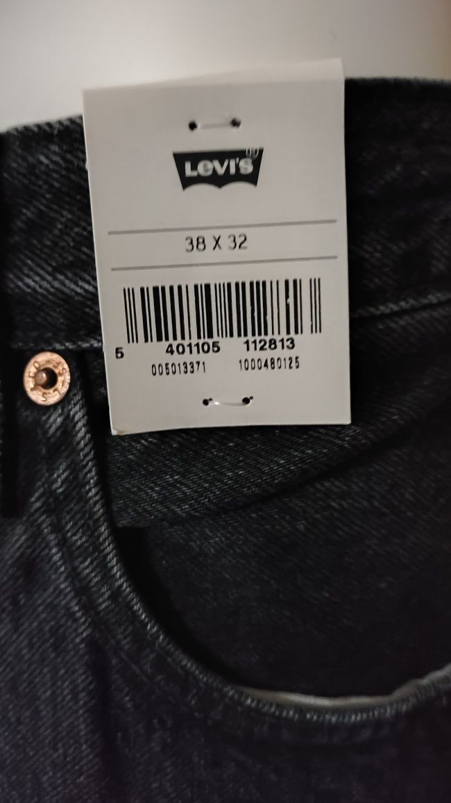 Levi's 501 czarne męskie jeansy rozm 38/32 jak 38/34