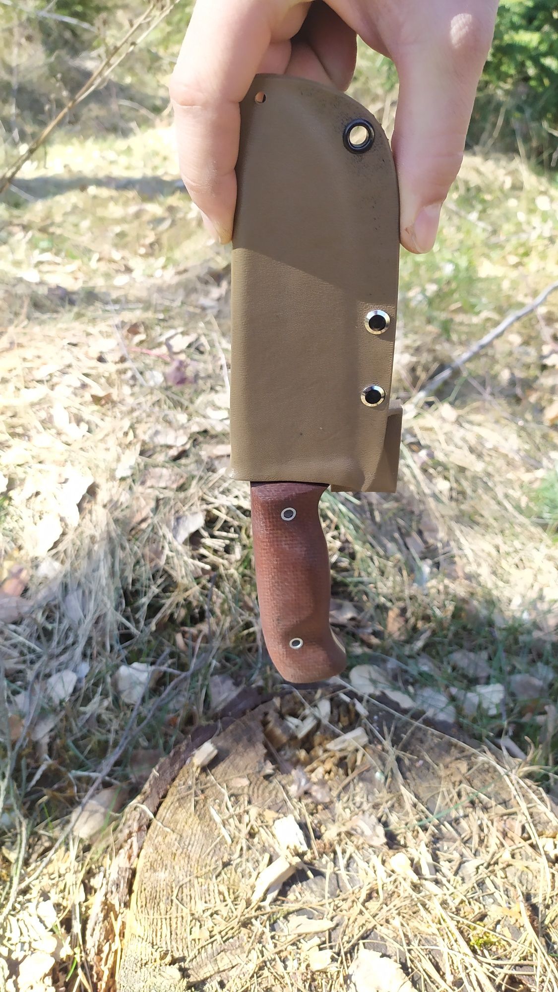 noż ręcznie robiony d2 micarta kydex