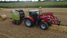 Prasowanie słomy,siano, sianokiszonki Claas Massey Ferguson