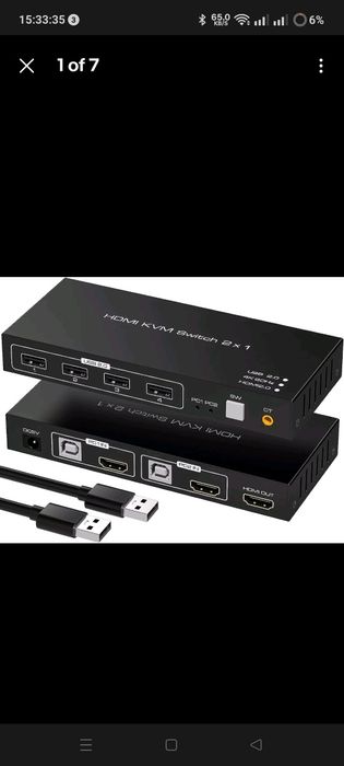 HDMI KVM Switch 2x1 (USB 2.0, 4K 60Hz, HDMI 2.0)