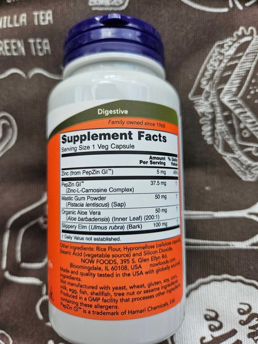 NOW Foods Gastro Comfort с PepZin GI Гастро комфорт 60 шт