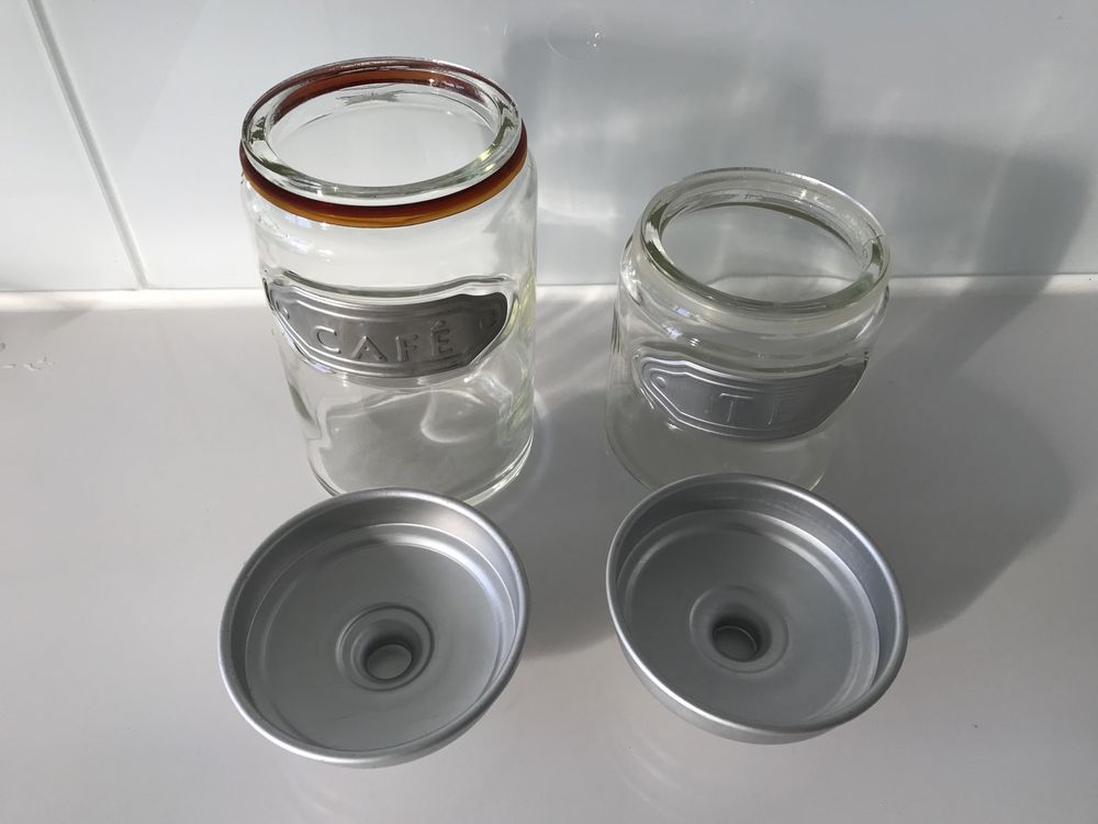Conjunto de frascos chá e café