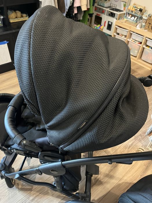 Wózek uniseks 2w1 junama fiamond priams czarny ze złotym