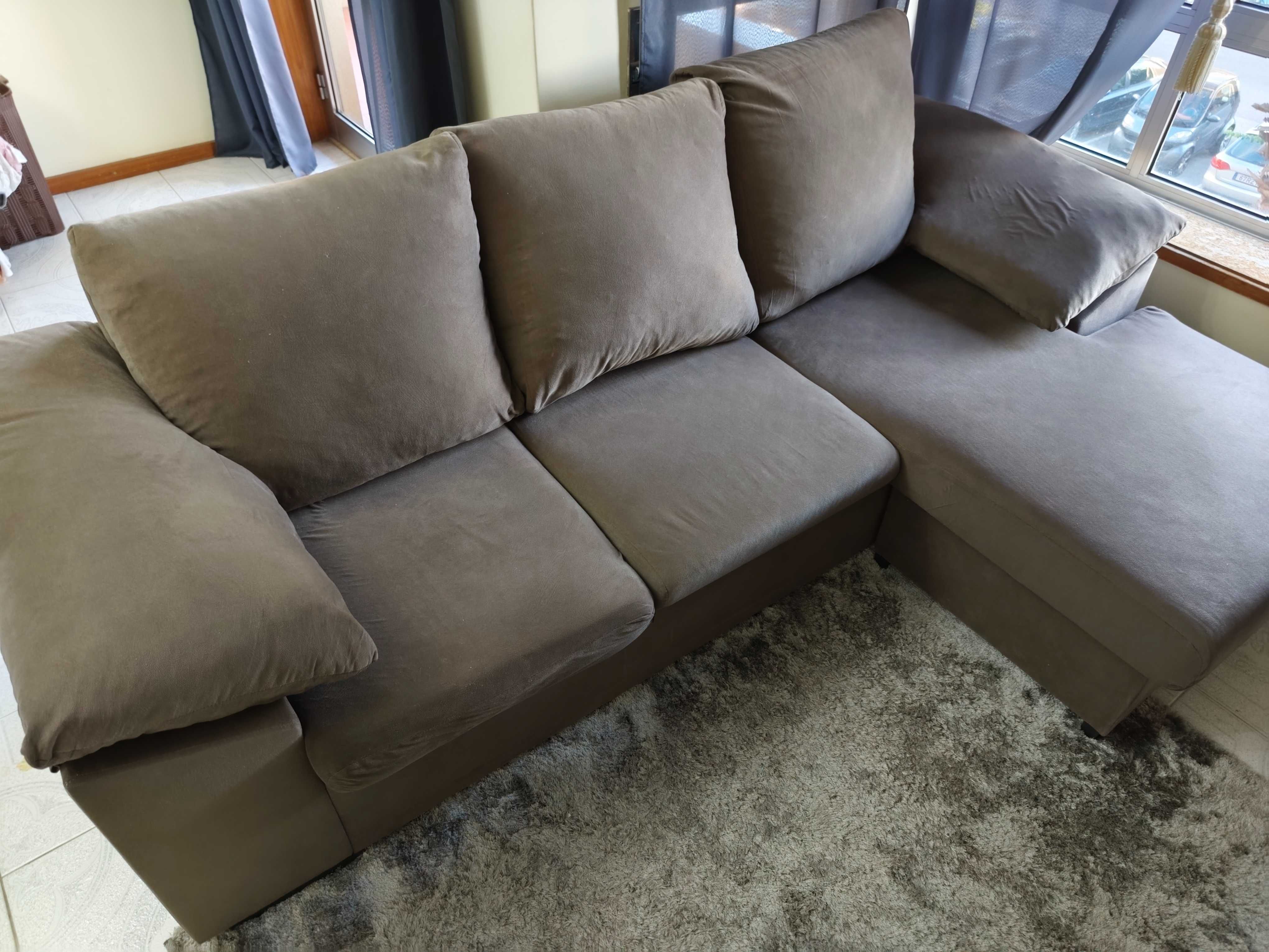 Sofá Chaiselongue Reversível Cinza