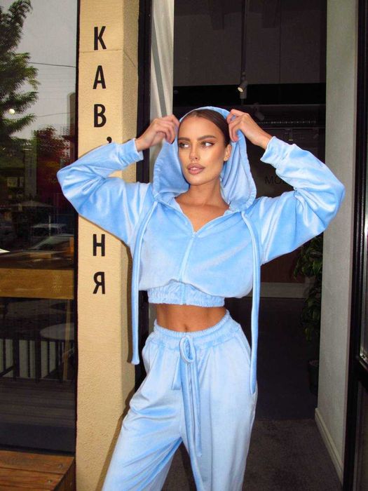 Жіночий спортивний велюровий плюшевий костюм зіпка і штани джогери