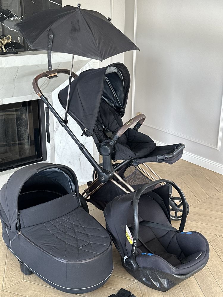 Wozek Chbex Priam 2 w 1 czarny rose gold