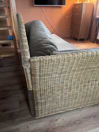 Rattanowa sofa z pluszu