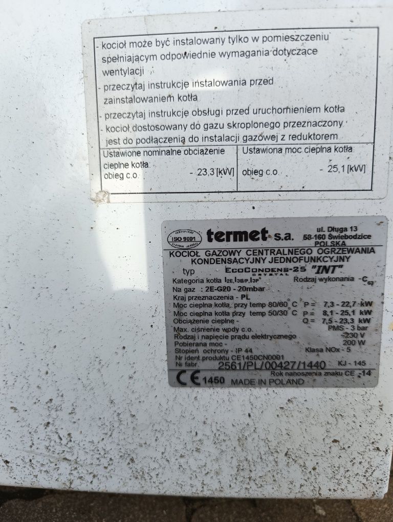 Termet części Eco condens 25 kw