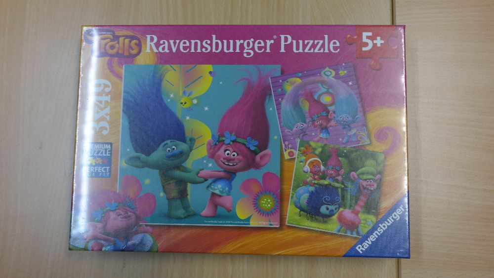 Puzzle Trolle Ravensburger 3x49 nowe