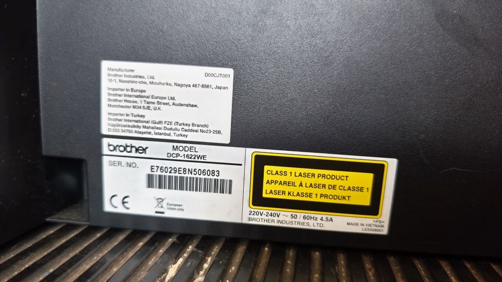 Brother DCP-1622WE LASER mono WIFI 3W1 jak nowa mały przebieg