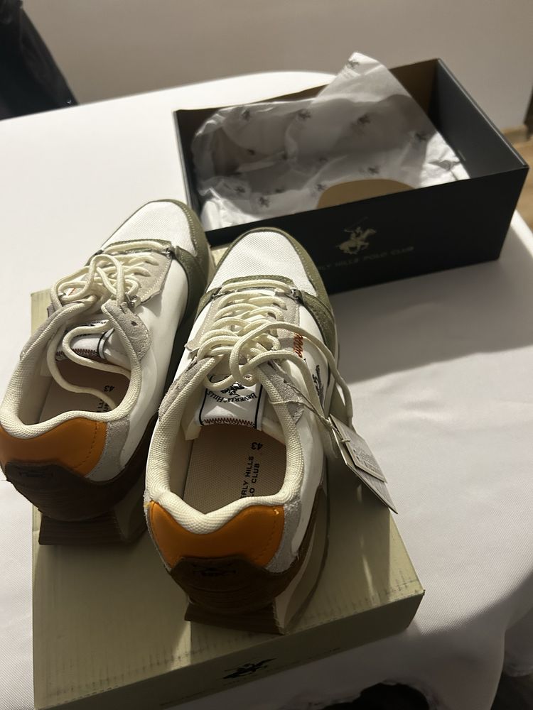 Sneakersy skórzane BEVERLY HILLS POLO CLUB