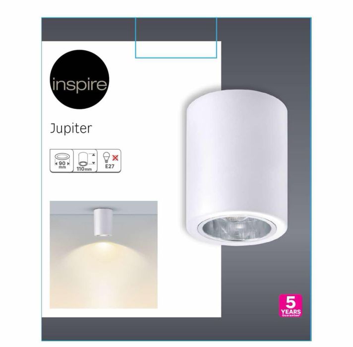 Oprawa natynkowa Jupiter, lampki białe NOWE 5 szt