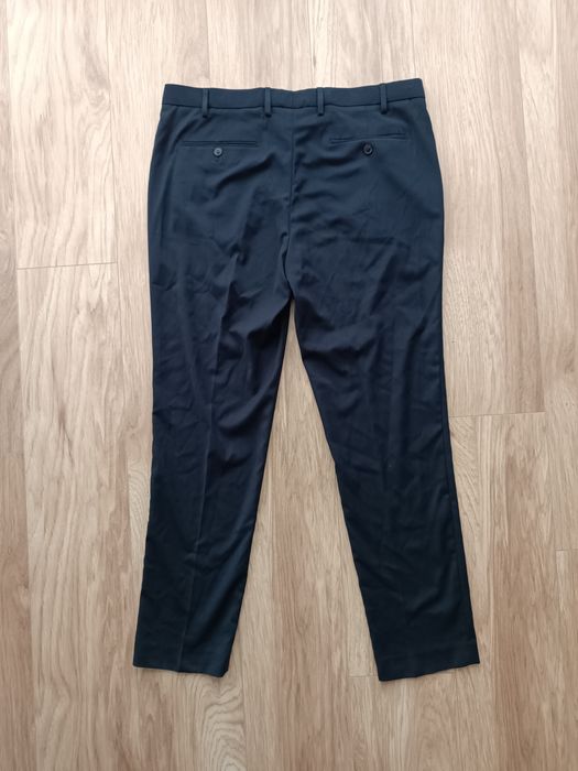 Granatowe męskie spodnie garniturowe eleganckie 48 4XL