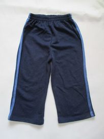 Spodnie dresowe bawełniane granatowe z niebieskimi paskami 86