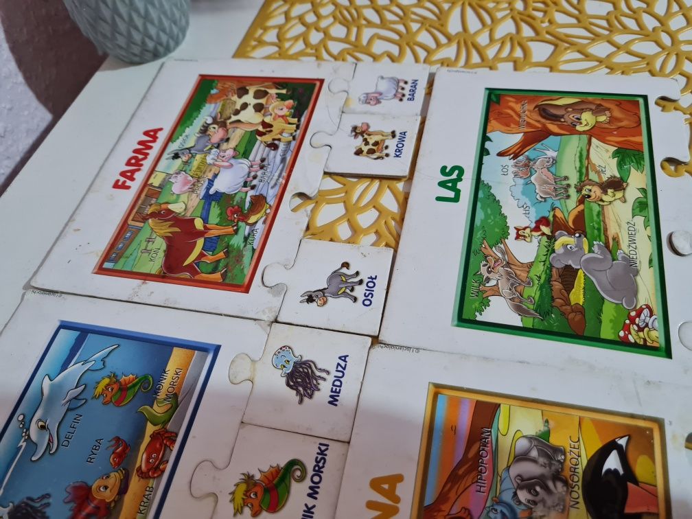 Gra edukacyjna puzzle lotto zwierzątka