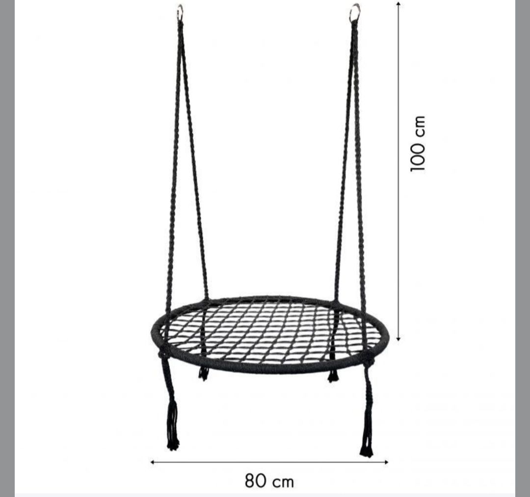 Huśtawka bocianie gniazdo 80cm czarne