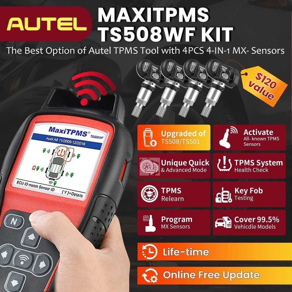 Autel MaxiTPMS TS508WFK-8 Máquina Programação Válvulas TPMS (NOVO)