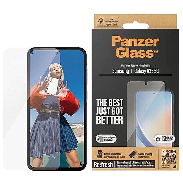 Szkło hartowane PanzerGlass Ultra-Wide Fit z pozycjonerem na Samsung G