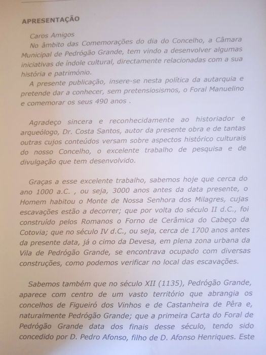 Foral Manuelino de Pedrógão Grande - 1513