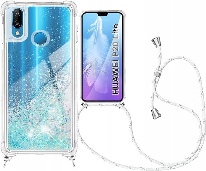 Etui Ze Smyczką Płynne Brokatowe Huawei P20 Lite Do Zawieszenia Smycz