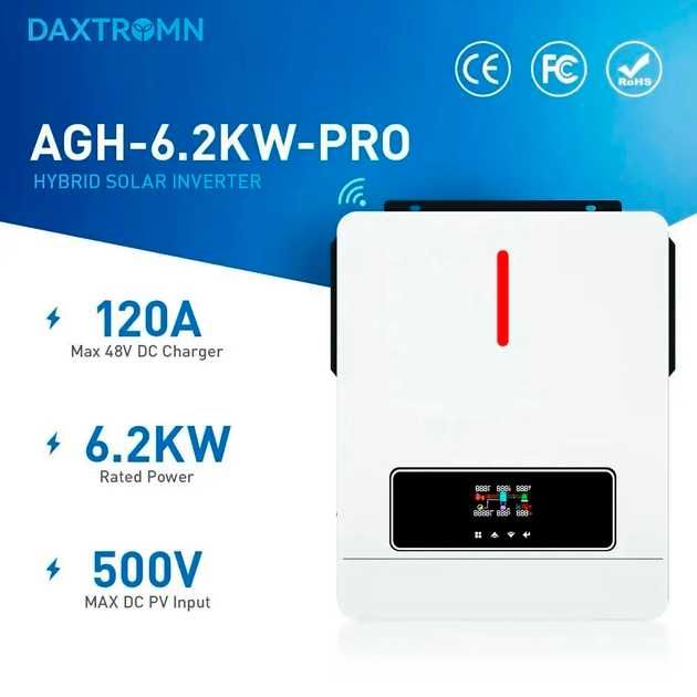 Гібридний інвертор Daxtromn AGH-6.2KW, 48 В, 120 А, 6200Вт. Наявність