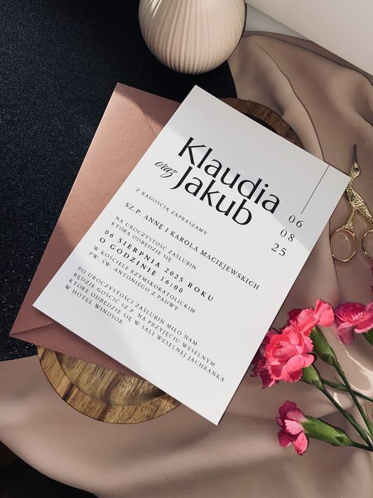 Zaproszenie ślubne + koperta