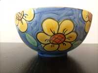 Saladeira em Cerâmica Artesanal - Sun Flowers (Pintado à Mão)