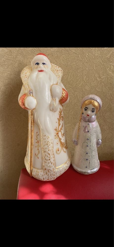 Дед Мороз и Снегурочка (украшение к елочке) СССР