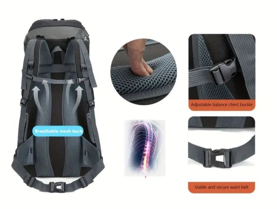 Туристичний рюкзак великий, 70 літрів, Meixing 70l