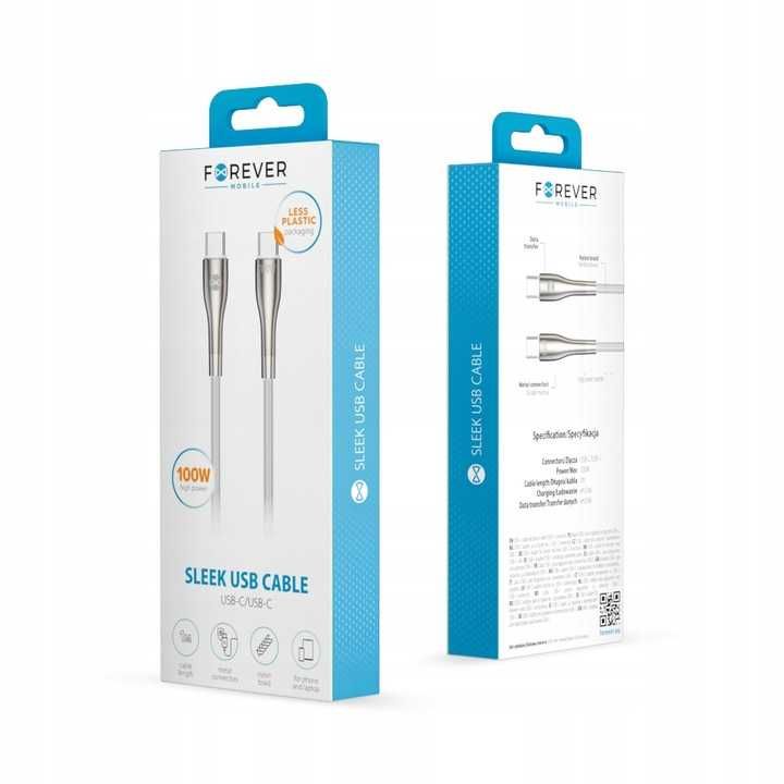 Kabel Forever USB typ C - USB typ C 1 m biały