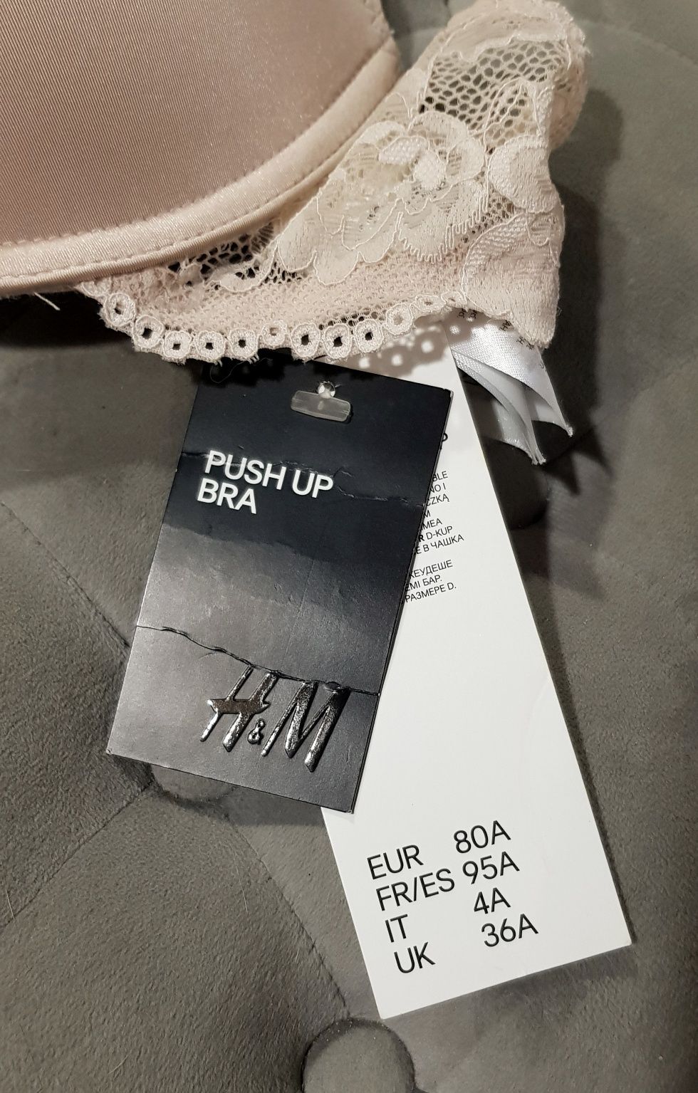 H&M biustonosz push up 80A , z metką