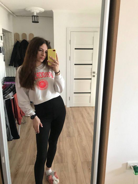 Вкорочений світшот білий