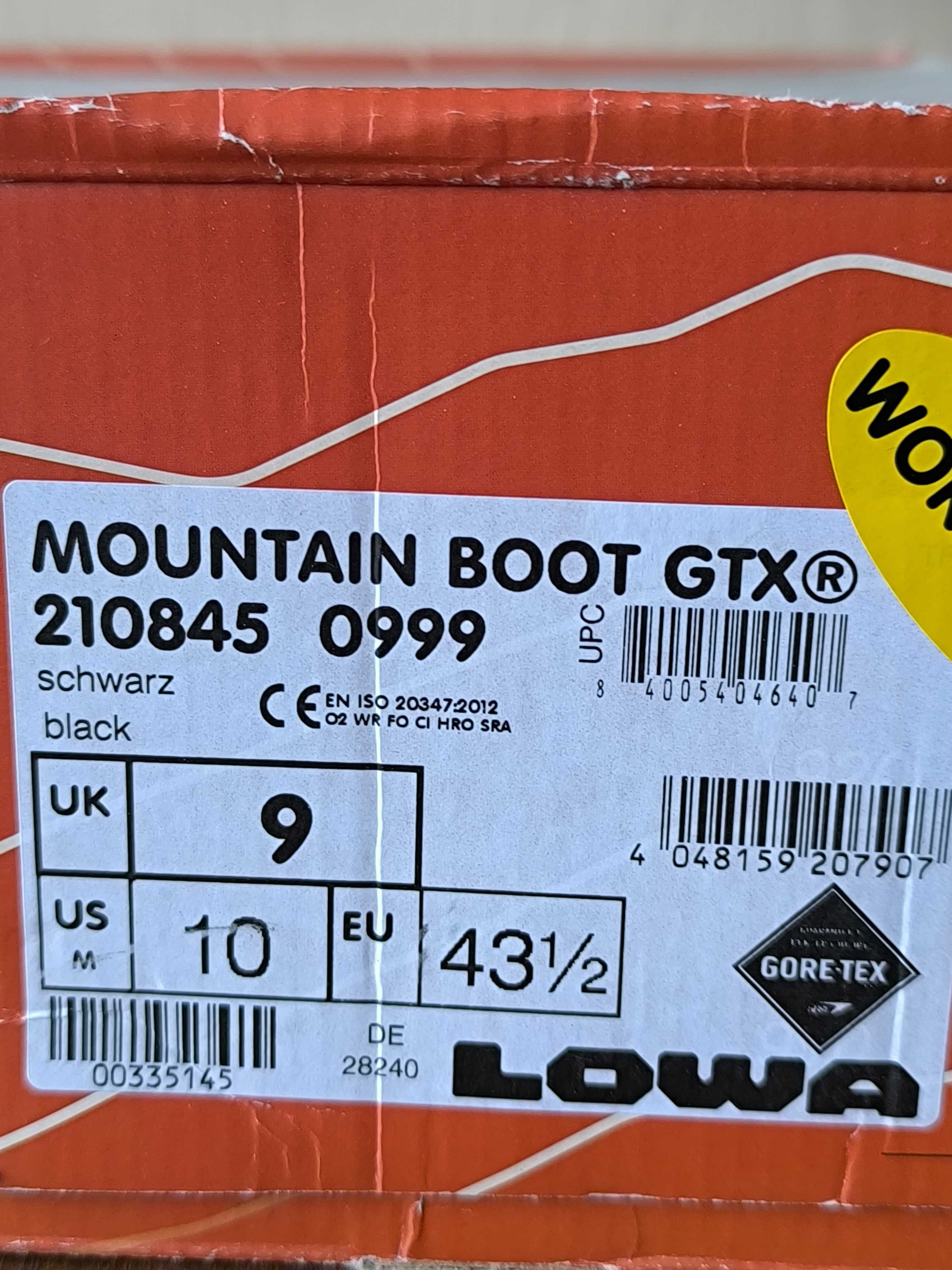 Buty Lowa Mountain Boot GTX czarne rozm. EU 43,5