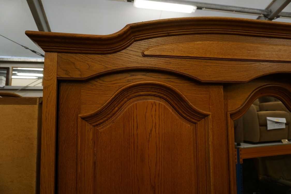 Szafa dębowa duża drzwi przesuwne lustra szer. 275 cm (p-1241)