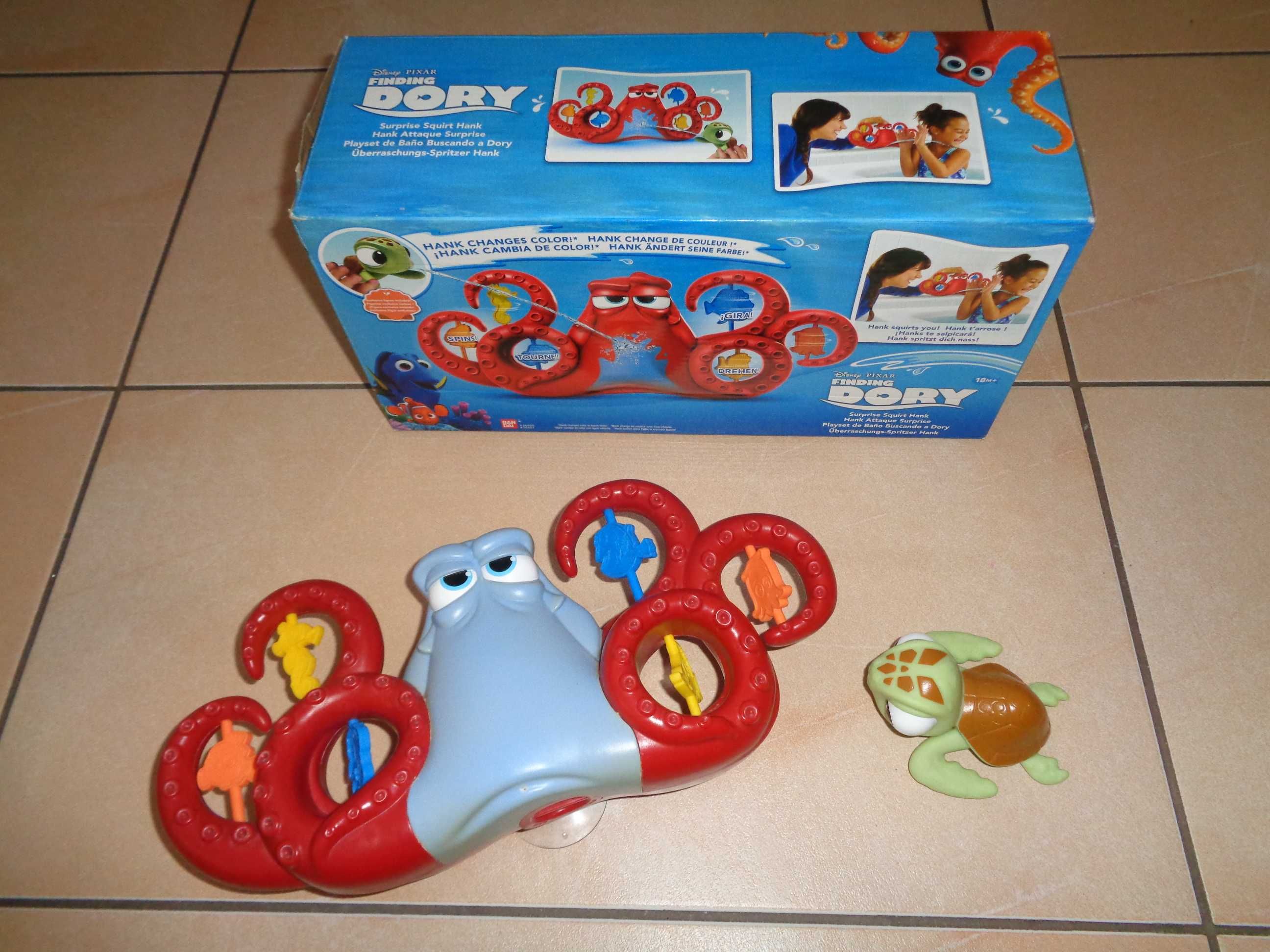 DISNEY Gdzie jest Dory Finding zabawka do kąpieli wody Ośmiornica Hank