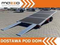 TA-NO DOSTAWA! Przyczepa laweta Gravity wym. 400x200, uchylna grawitacyjnie, SPAWANA, FULL LED, ryglowane najazdy HIT!  DMC 2700kg! SPAWANA! Osłony lamp! FULL LED!