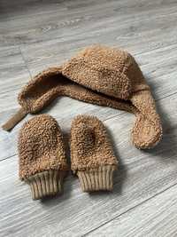 Набір рукавички і Шапка для хлопчика h&m, тедді