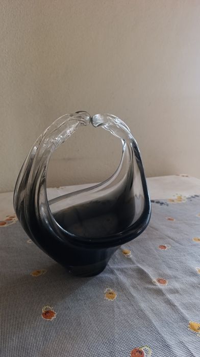Cesta de vidro vintage