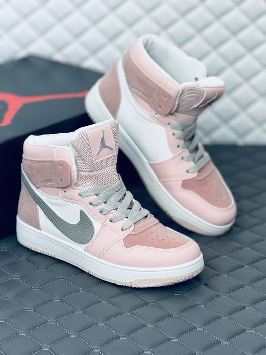 Nike Air Retro Jordan 1 кроссовки хайтопы Найк Джордан розовые