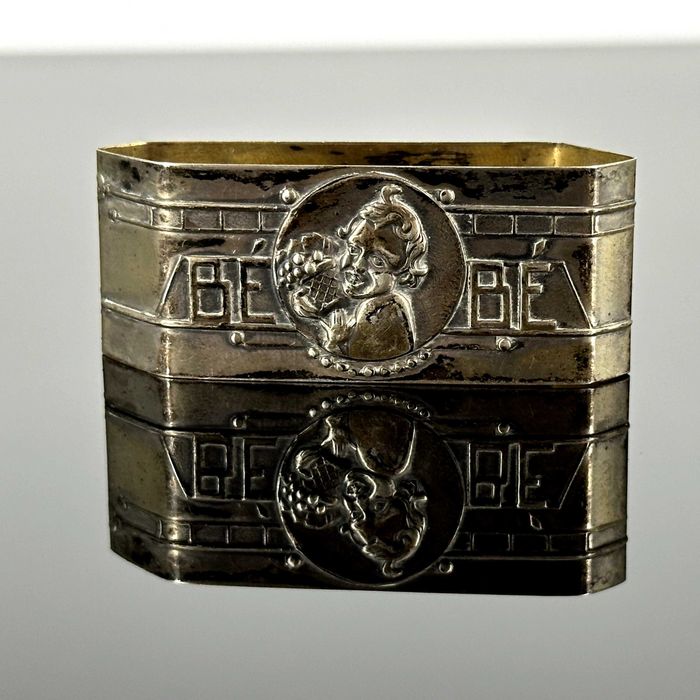 Srebro - Srebrny serwetnik Art Deco oryginał z ok. 1910 rok