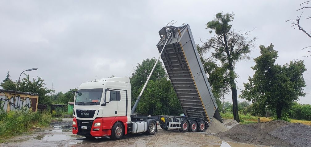 Usługi  transportowe  wywrotką 27 ton, prace ziemne