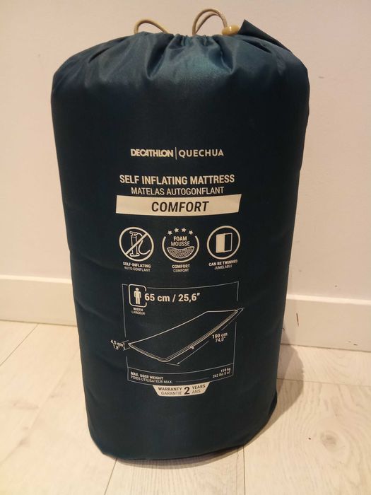 Mata kempingowa samopompująca Quechua Comfort 65 cm 1-osobowa